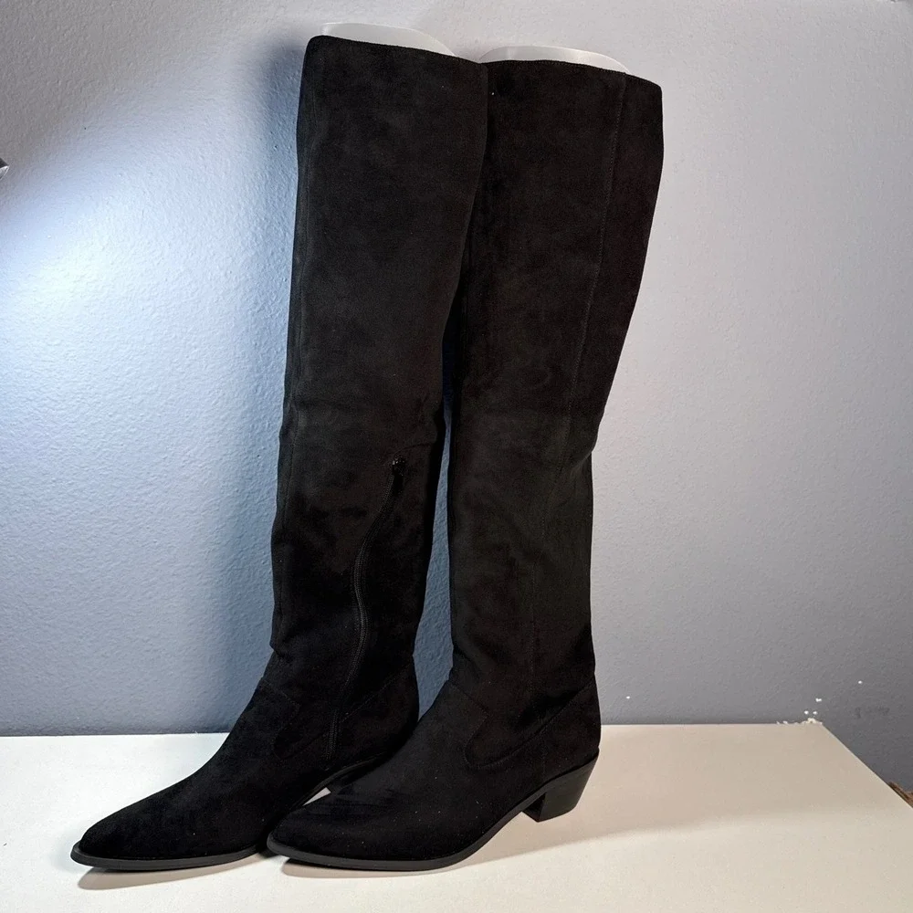 Rebecca Minkoff Jennis1 Boots Womens 8.5 Black  Suede Over The Knee